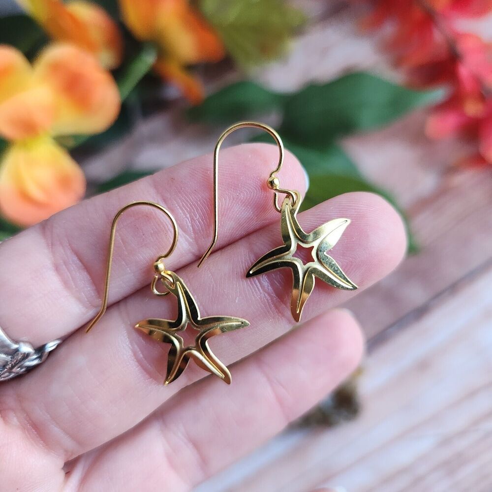 LEIGHTON LAM EARRINGS Hoku Kai STARFISH DROP HOOK FASHION JEWELRY HAWAIIAN BEACH